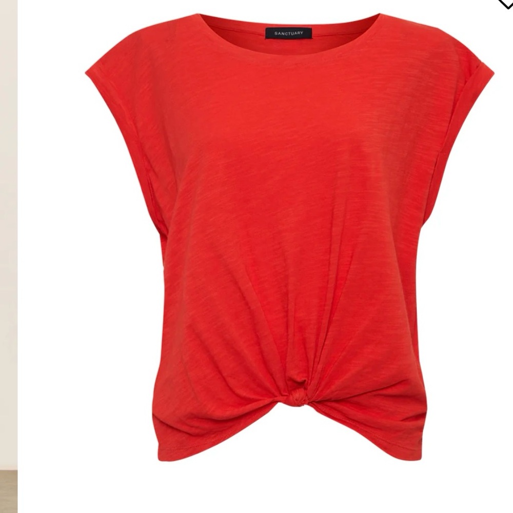 Sanctuary Knotted Muscle Tee Cayenne Size Small - Picture 6 of 9